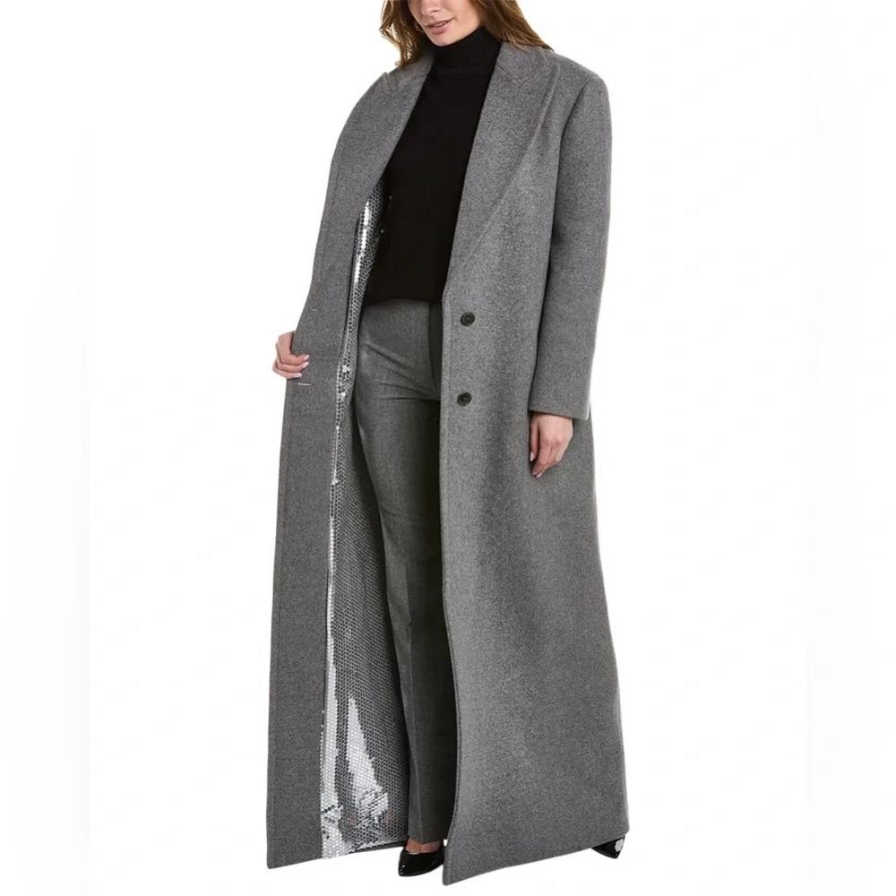 MICHAEL KORS COLLECTION Melton Paillette-Lined Maxi Coat - Picture 10 of 13